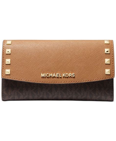 michael kors karla leather trifold wallet|Michael Kors crossgrain leather wallet.